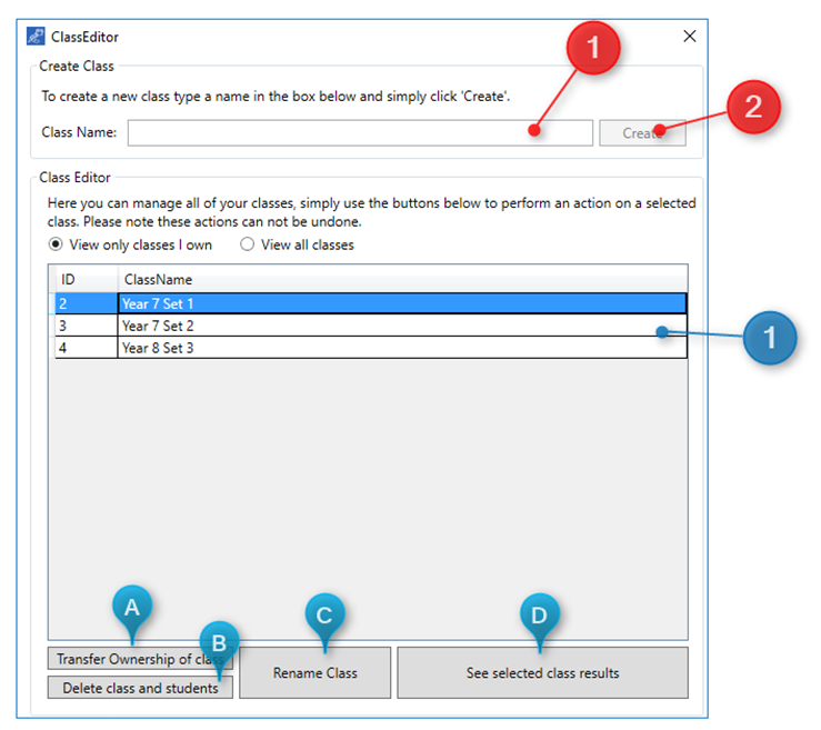 Class Editor Window