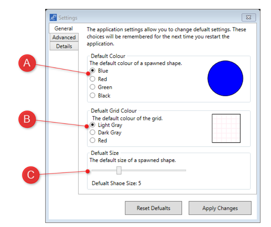 Settings Panel